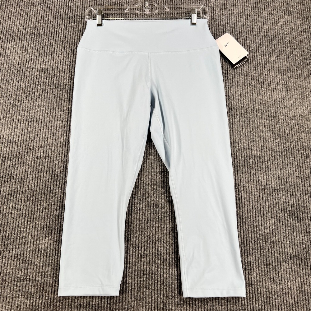 Nike One‎ Leggings Womens Large Light Blue Dri Fit Training Workout Active New